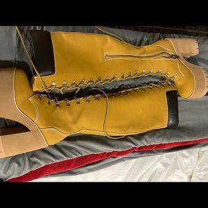 PLATFORM KNEE HIGH WORK BOOTS